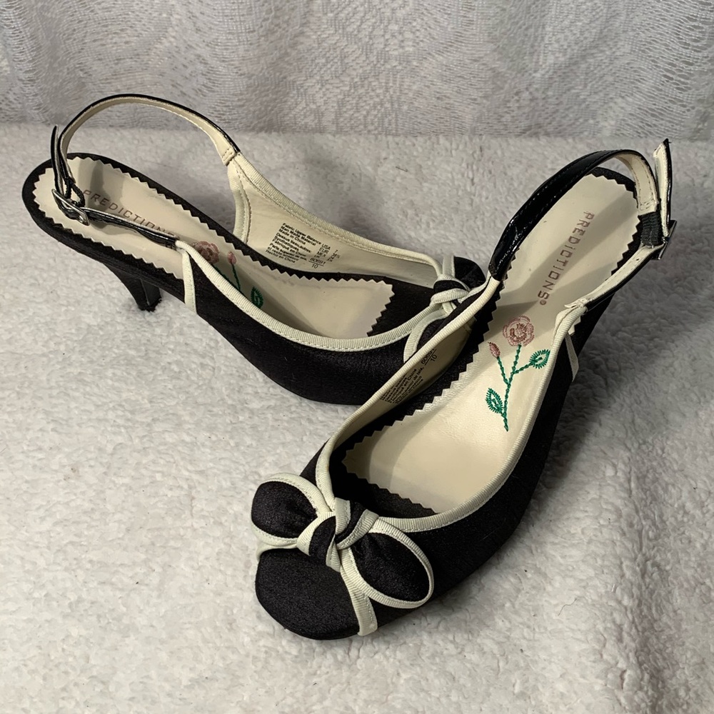 Predictions Black & white Peep toe Heel